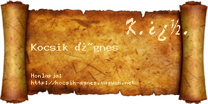 Kocsik Ágnes névjegykártya